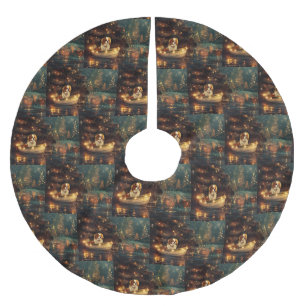 Japanese Chin Christmas Festive Voyage  Brushed Polyester Tree Skirt