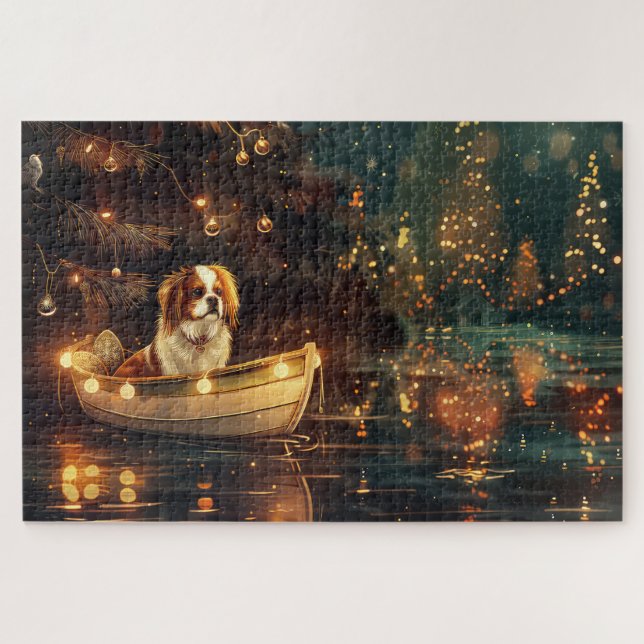 Japanese Chin Christmas Festive Voyage  Jigsaw Puzzle (Horizontal)