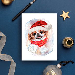 Japanese Chin Christmas Gifts For Dogs Lovers Holiday Postcard