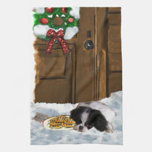 Japanese Chin Christmas Tea Towel
