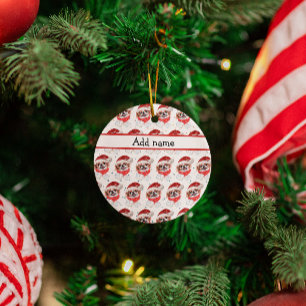 Japanese Chin Dog Breed Christmas Stars Ceramic Tree Decoration