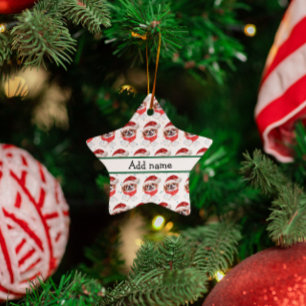 Japanese Chin Dog Breed Christmas Stars Ceramic Tree Decoration