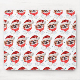 Japanese Chin Dog Breed Christmas Stars Mouse Pad