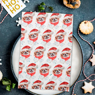 Japanese Chin Dog Breed Christmas Stars Tea Towel