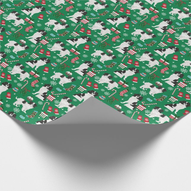 Japanese Chin Dog Christmas holiday Wrapping Paper (Corner)