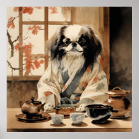 Japanese Chin Dog Hosting a Tea Ceremony