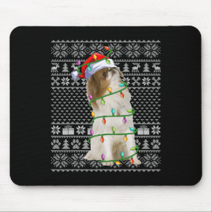 Japanese Chin Dog Lover Santa Ugly Japanese Chin C Mouse Pad