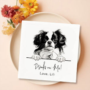 Japanese Chin Dog Personalised Drinks On Me Napkin