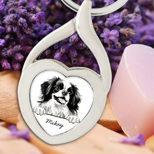 Japanese Chin Dog Personalized Hand Drawing Key Ring