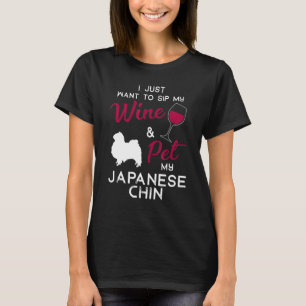 Japanese Chin Dog Wine  Owner Christmas Birthday T-Shirt