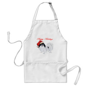 Japanese Chin Happy Holidays Standard Apron