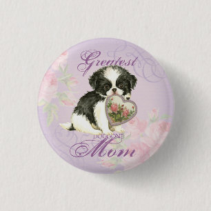 Japanese Chin Heart Mum 3 Cm Round Badge