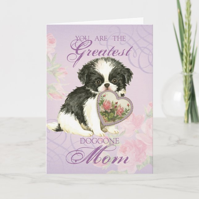 Japanese Chin Heart Mum Card (Front)