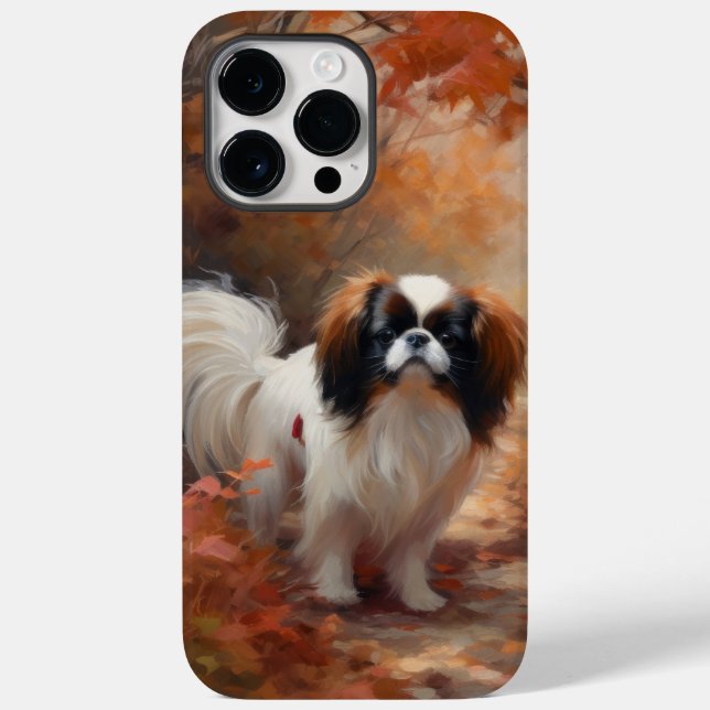 Japanese Chin in Autumn Leaves Fall Inspire Case-Mate iPhone Case (Back)