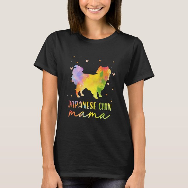 Japanese Chin Mom Colorful Japanese T-Shirt (Front)