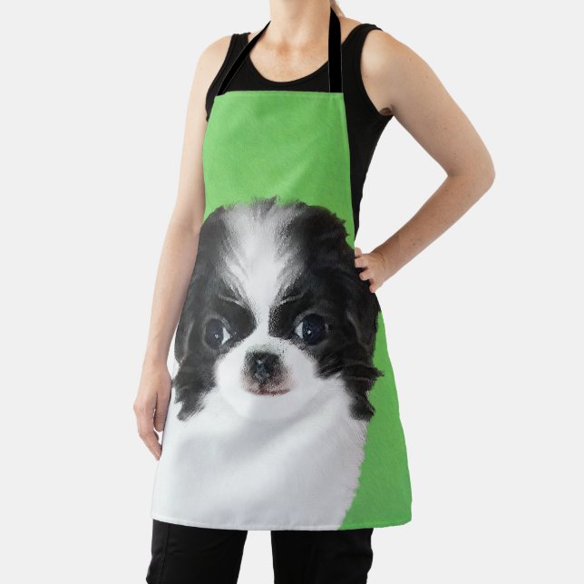 Japanese Chin Puppy Painting - Dog Art Apron (Insitu)