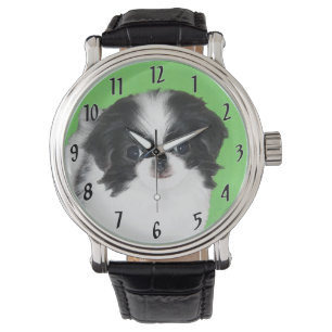 Japanese Chin Puppy Painting - Dog Art Watch
