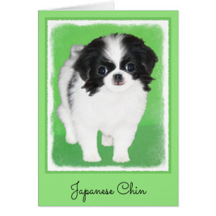 Japanese Chin Puppy Painting - Original Dog Art