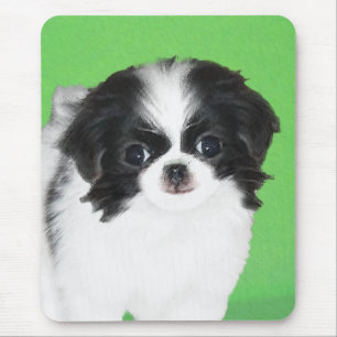 Japanese Chin Puppy Painting - Original Dog Art Mouse Pad
