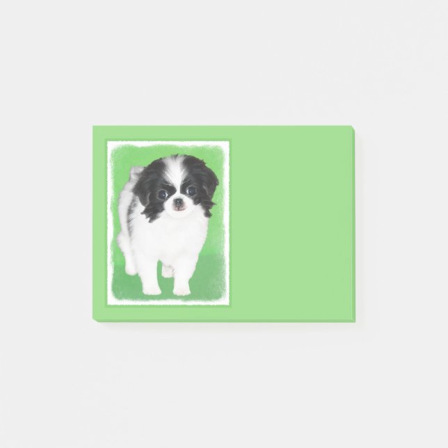 Japanese Chin Puppy Painting - Original Dog Art Post-it Notes (Front)