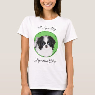 Japanese Chin Puppy Painting - Original Dog Art T-Shirt