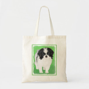 Japanese Chin Puppy Painting - Original Dog Art Tote Bag