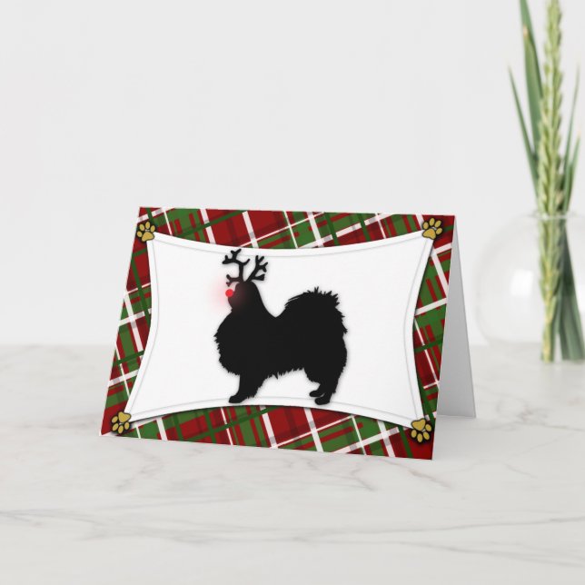 Japanese Chin Reindeer Christmas Card (Front)