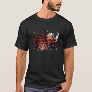 Japanese Chin Riding Truck Pumpkin Autumn Leaves F T-Shirt