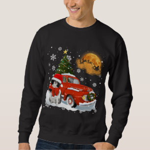 Japanese Chin Vintage Wagon Red Truck Christmas Tr Sweatshirt