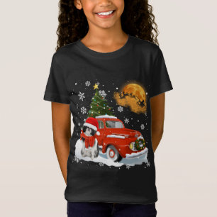 Japanese Chin Vintage Wagon Red Truck Christmas Tr T-Shirt