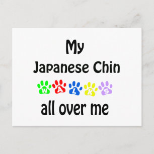 Japanese Chin Walks Design Postcard