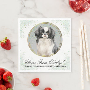 Japanese Chin Wedding Napkins With Dogs Photo