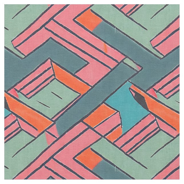 Japanese Chinese Traditional Pattern Fabric (Close Up)