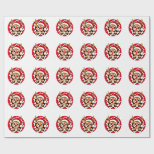 Japanese Christmas Reindeer Wrapping Paper
