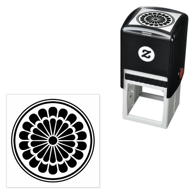 Japanese Chrysantemum Kamon Self-inking Stamp (In Situ)