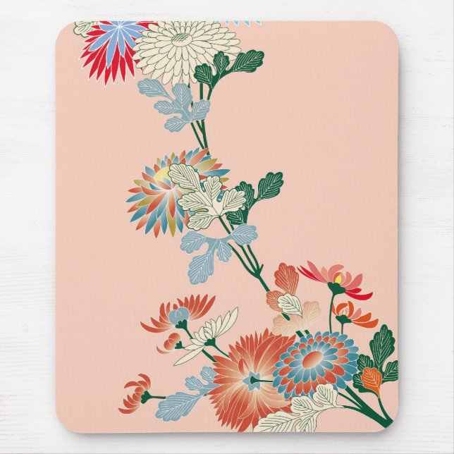 Japanese Chrysanthemum Mouse Pad (Front)