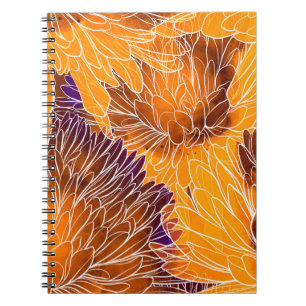 Japanese Chrysanthemum: Watercolor Seamless Patter Notebook