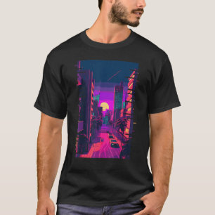 Japanese City Indie Aesthetic Glitch 80s 90s Vapou T-Shirt