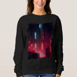 Japanese City Vaporwave Tokyo Night Cityscape Sweatshirt