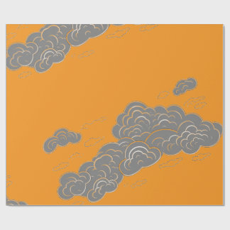 JAPANESE CLOUD DESIGN IN ORANGE WRAPPING PAPER
