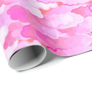 Japanese Clouds, Dawn, Orchid Pink and Coral Wrapping Paper