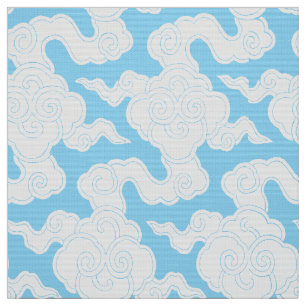 Japanese Clouds Stencil Ise Katagami Pattern Fabric