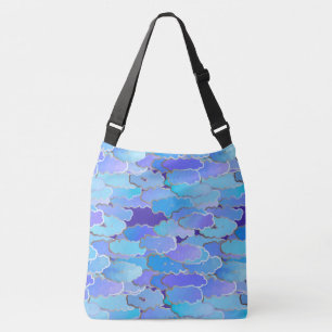Japanese Clouds, Twilight, Violet and Cobalt Blue Crossbody Bag