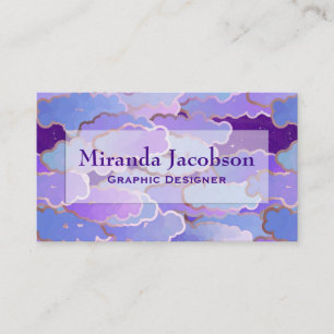 Japanese Clouds, Twilight, Violet and Deep Purple Business Card