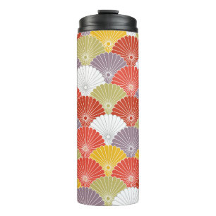 Japanese Colourful Flower Wave vintage Seamless Pa Thermal Tumbler