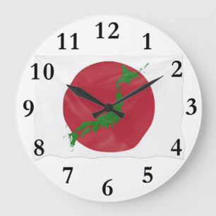 Japanese country flag large clock
