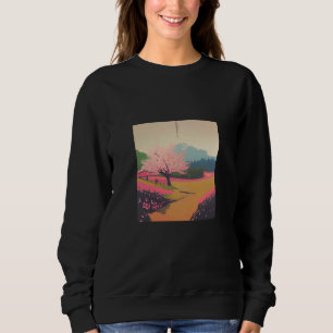 Japanese Countryside Cherry Blossom Tree Sakura Bl Sweatshirt