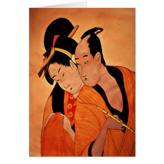 Japanese Couple blank notelets / cards (Front)