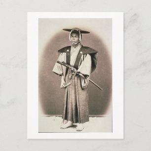 Japanese Court Official or Samurai, c.1870s (hand- Postcard