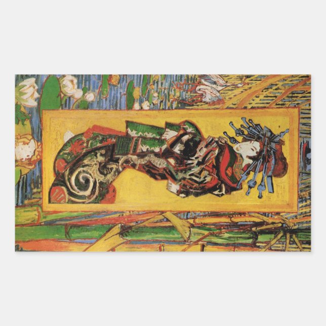 Japanese Courtesan Oiran by Vincent van Gogh Rectangular Sticker (Front)